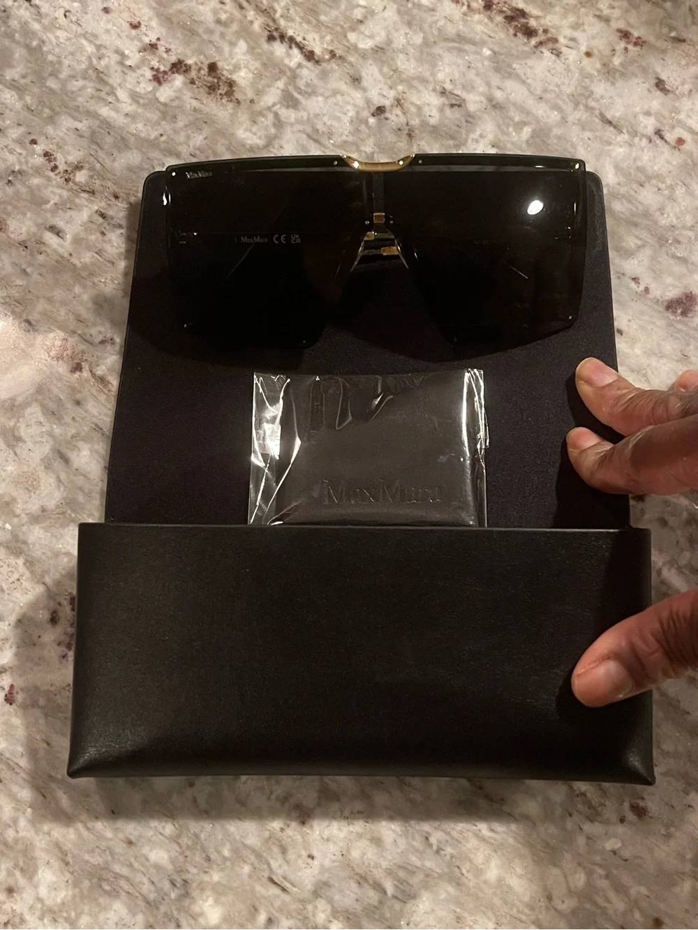 MAX MARA MM0117 SUNGLASSES IN GOLD DARK GREEN